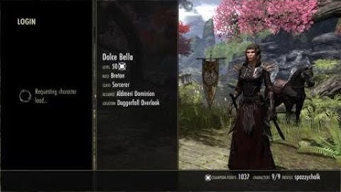ESO Glitch: Character never loads in Stuck on character select load screen