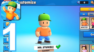 Stumble Guys - Gameplay Walkthrough Part 1 - 1st Win (IOS,Android)