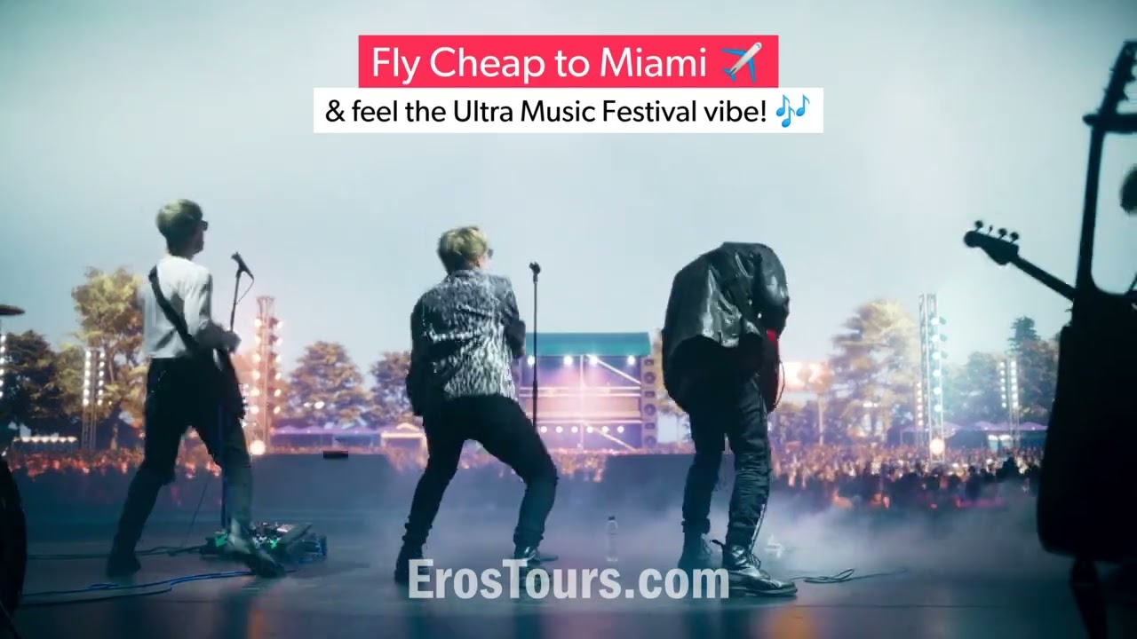 "Experience Ultra Miami! 🎶🔥 Book cheap flights and hotels now! ✈️🏨🎧"