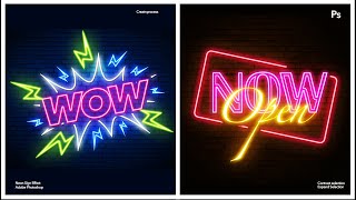 Neon Sign Effect in Adobe Photoshop | Contract & Expand Selection | Graphic design