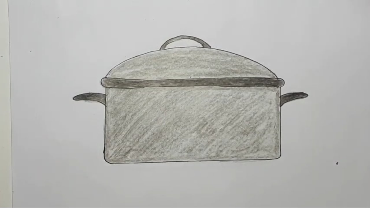 Rectangular Pot Drawing How to draw a pot - YouTube