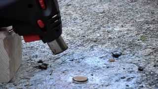 Burning Lithium Battery Coin Sized-Exploding Battery Button Cell Explodes