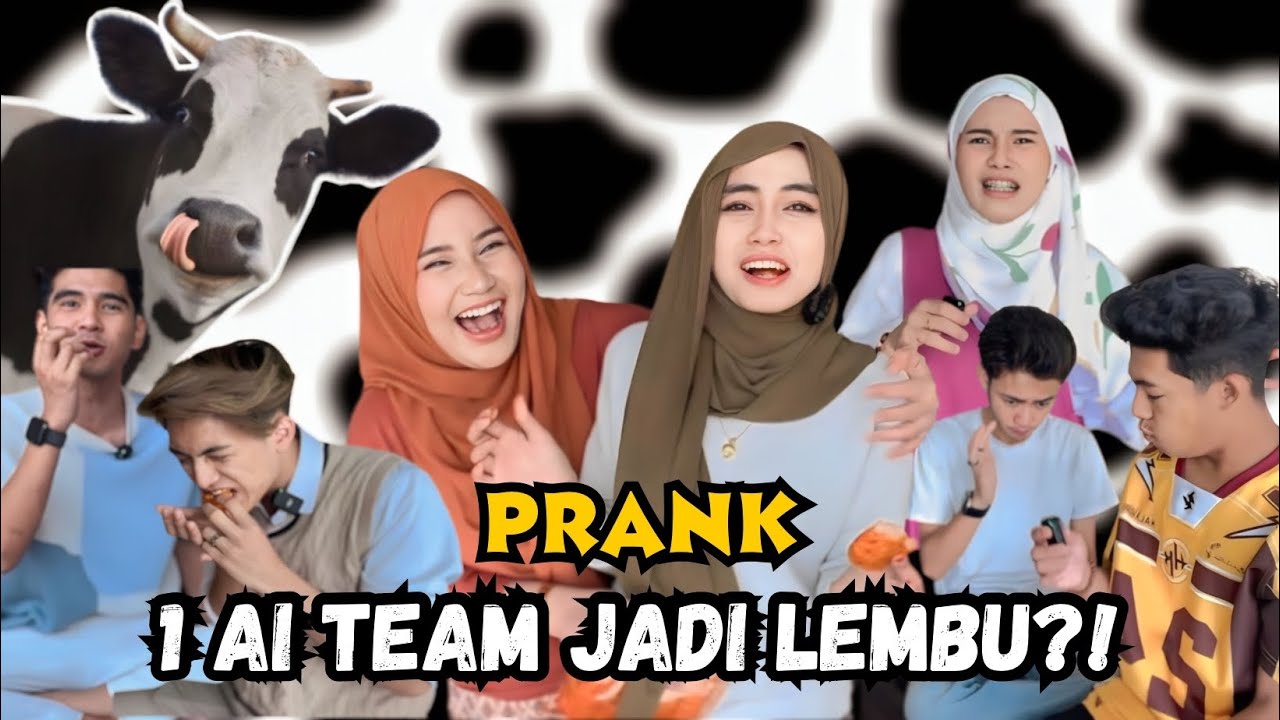 PRANK KEROPOK KULIT LEMBU!! 1 AI TEAM JADI LEMBU?!