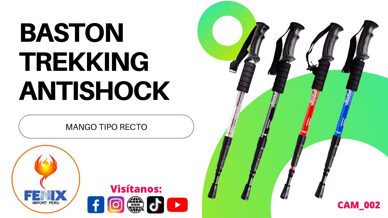 Baston Trekking Aluminio 3 Tramos Mango Recto Anti Shock