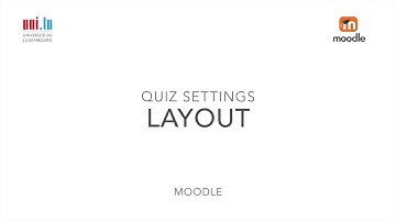 Moodle Quiz Settings - Layout