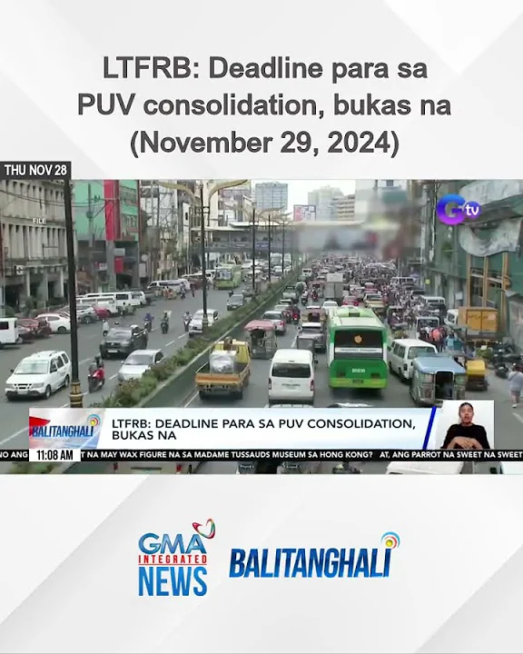 LTFRB - Deadline para sa PUV consolidation, bukas na (November 29, 2024) | Balitanghali
