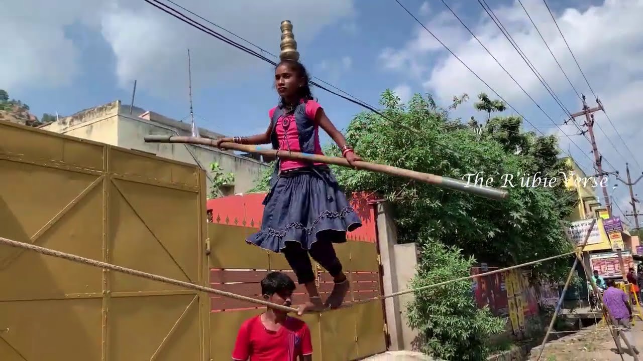 A Young Girl Walking on the Rope, Street Performance - YouTube