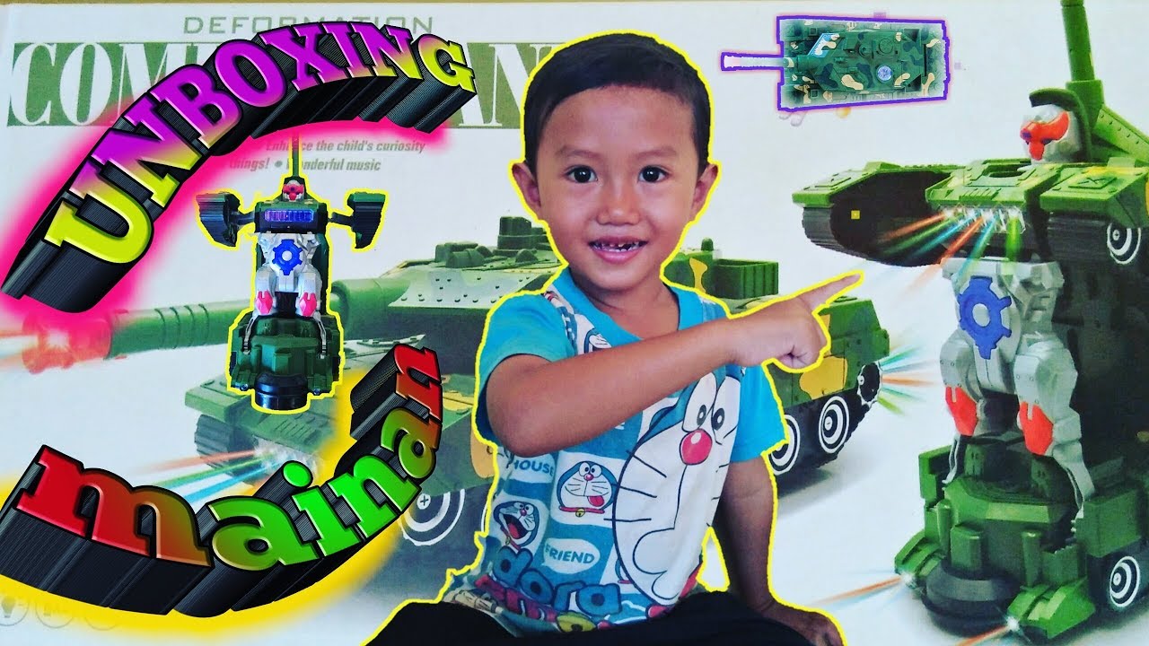  Mobil  mobilan tank bisa jadi  robot  unboxing mainan anak 