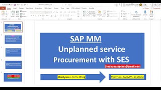 SAP MM- Unplanned Service procurement explanation for Beginners