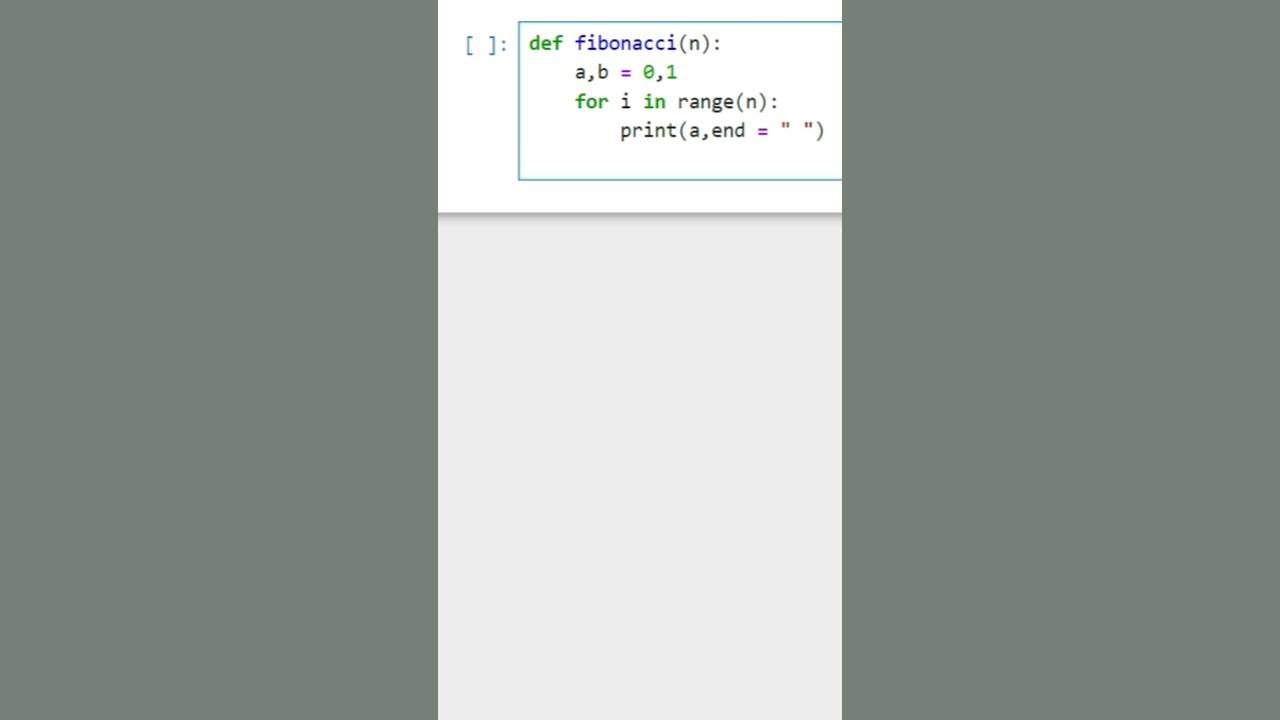 Generate Fibonacci Sequence in Python! #Python #Fibonacci #Shorts - YouTube