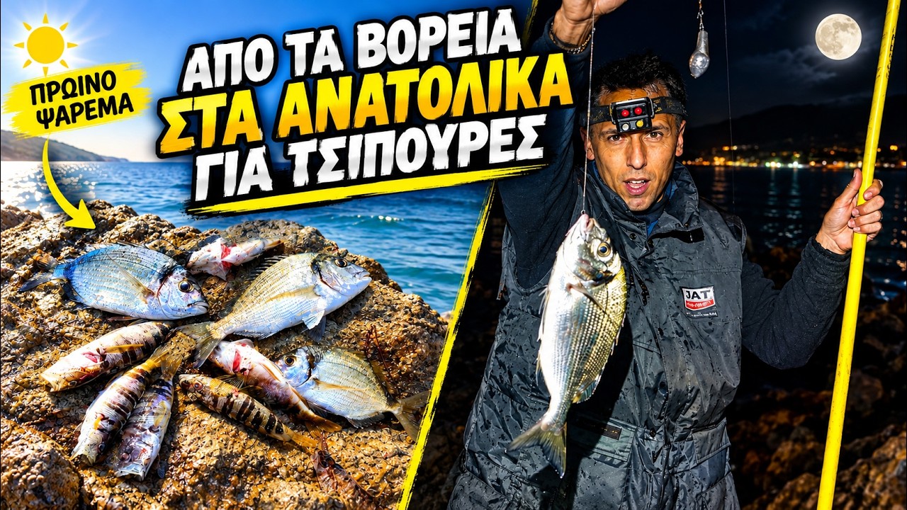 Ψάρεμα Τσιπούρας σε 2 διαφορετικούς τόπους με αντίθετες συνθήκες.