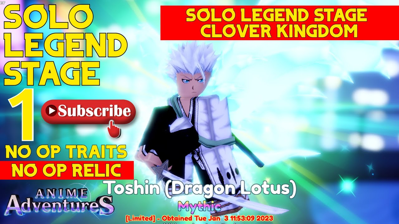 TOSHIRO SOLO STAGE 1 CLOVER KINGDOM ( TOSHIN ) ROBLOX ANIME