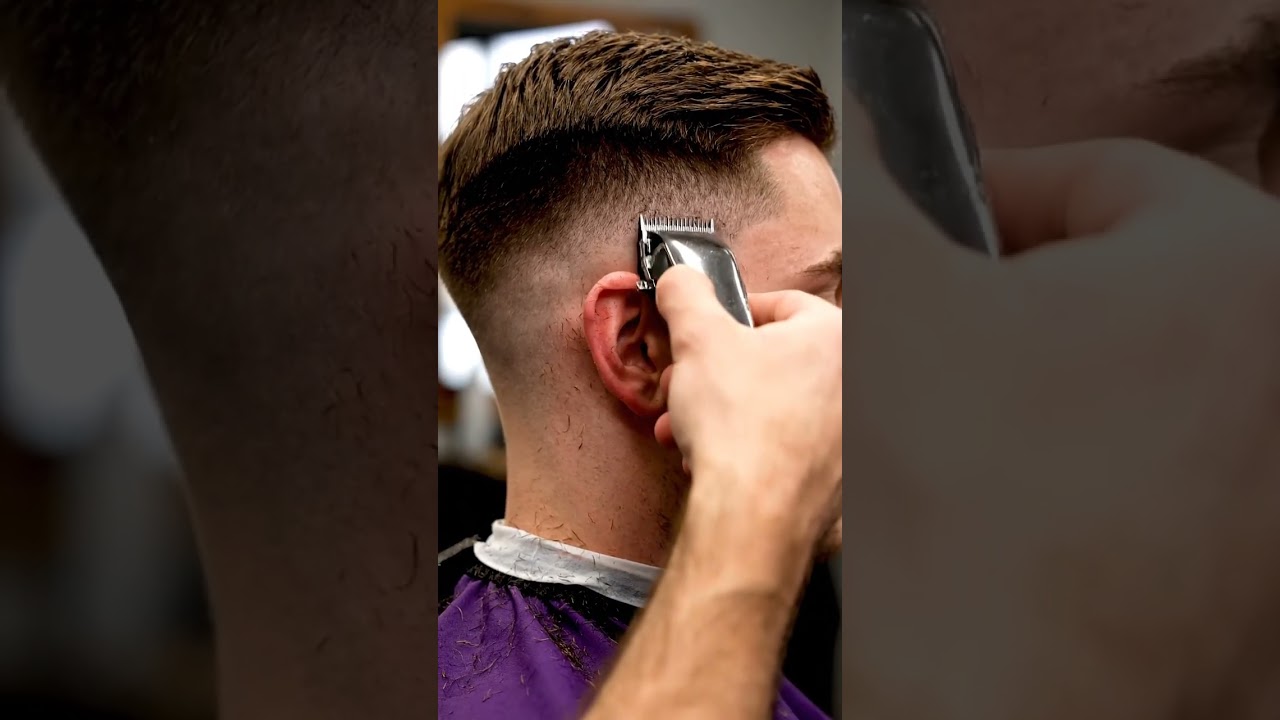 POV trending nyc haircuts textured fade buzz cut taper asmr #shorts