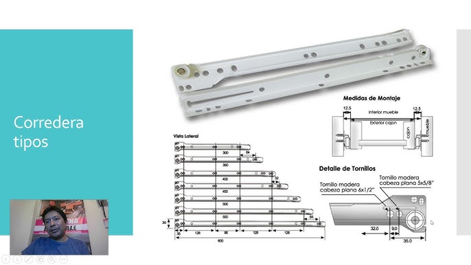 COMO COLOCAR GUIAS PARA CAJONES.Correderas o rieles 