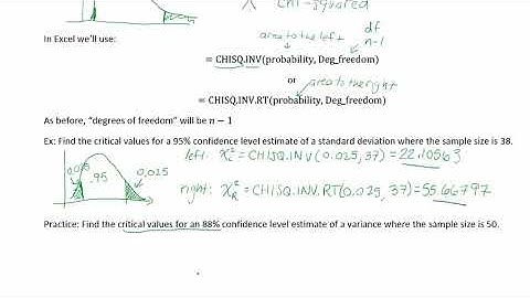 Standard Deviation Confidence Intervals/Interval Estimates (with Excel)