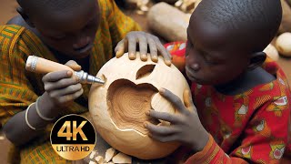 [4K] Ai Art: Apple Logo Made From Wood by An African Kid