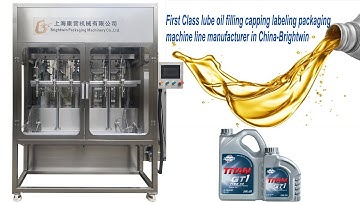 Automatic 1L- 5L lube engine oil lubricant brake fluid bottle filling capping labeling machine line