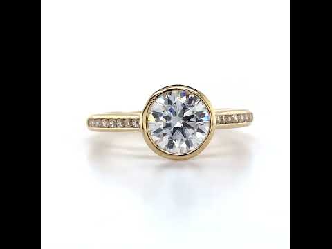 Round Petite Channel Bezel Moissanite Engagement Ring ring video