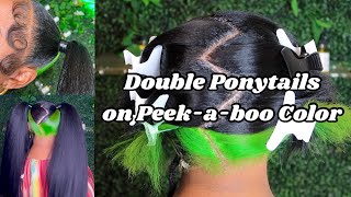 Two Ponytails on Natural Hair | Zig Zag Parting