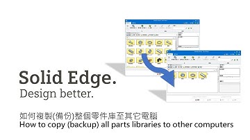 Solid Edge 2023 如何複製(備份)整個零件庫至其它電腦 / How to copy (backup) all parts libraries to other computers