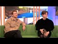 Joe alwyn and alison oliver discuss conversations with friends on bbc the one show may 9 2022