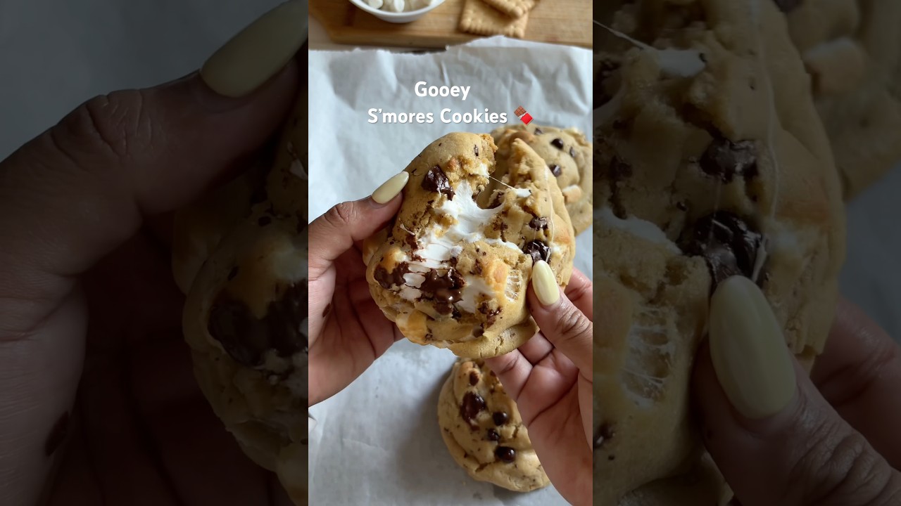 Gooey chocolate chip s’mores cookies 🍫 