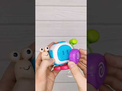 Погремушка улитка многофункциональная развивающая игрушка для мелкой моторики с фиджет трещоткой и лабиринтом, видео 1