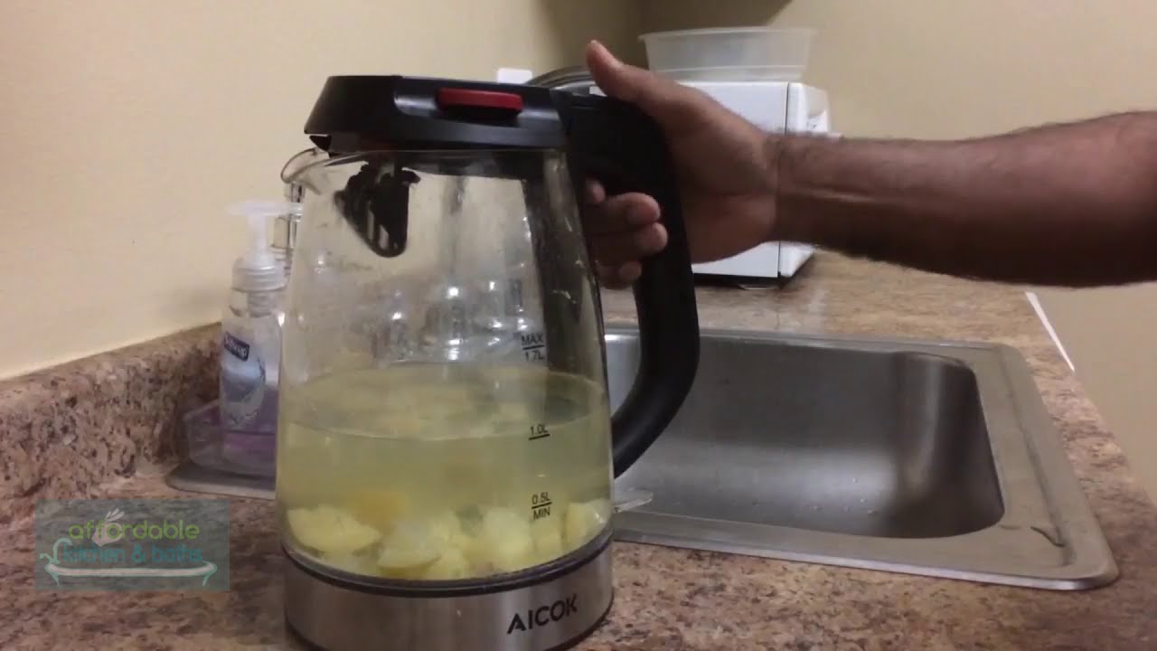 How to clean Glass Kettle . chefman rj11-17-ti All you need is white  Vinegar and lemon. 