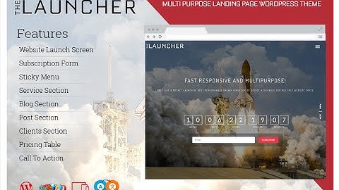 The Launcher - Landing page, Coming soon Perfect Free WordPress Theme | WordPress Tutorial