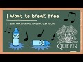 I want to break free - Queen (Ritmo con rotulador, bolígrafo ou lapis)