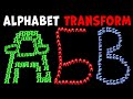 Russian alphabet lore snakes transform letters a