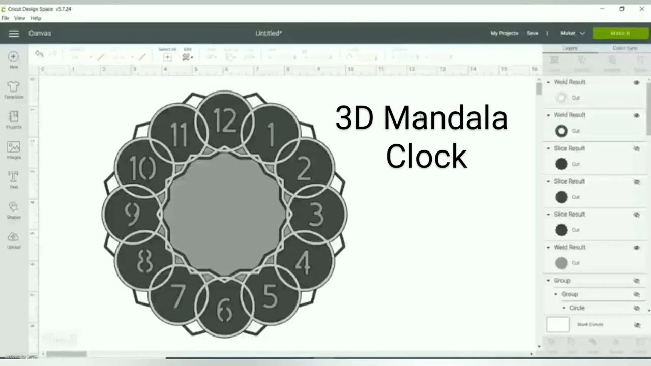 Download Design Tutorial On 3d Layered Clock Mandala In Cricut Design Space Youtube