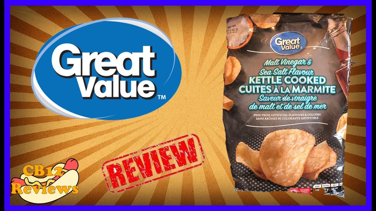 ♥Great Value Malt Vinegar & Sea Salt Kettle Cooked Chips Food Review♥Nov 5th 2019 YouTube
