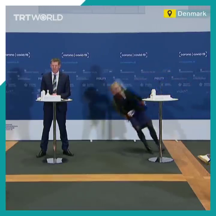 Denmark official faints during Covid-19 conference