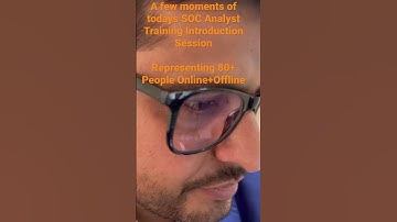 A few moments of todays SOC Analyst Training Introduction Session5. #cybersecurity #socanalyst