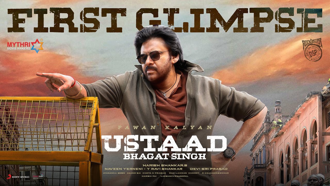 Ustaad Bhagat Singh First Glimpse | Pawan Kalyan | Sreeleela | Harish Shankar | Devi Sri Prasad - YouTube