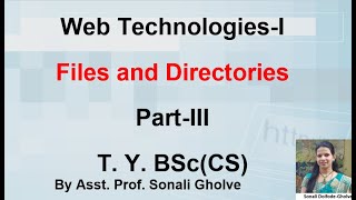 Files in Web Technologies Part 3| Files in PHP part 3