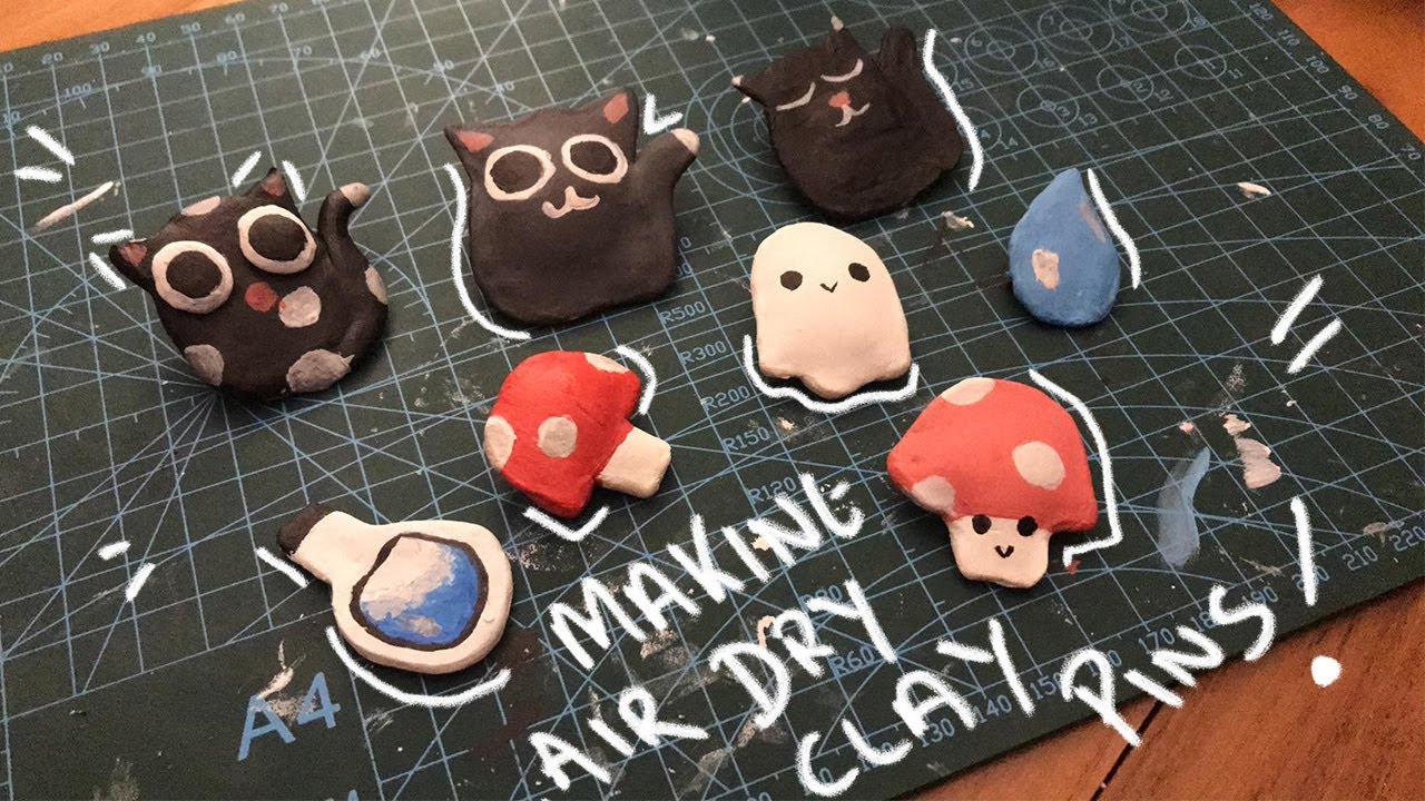 Making Air Dry Clay pins! YouTube