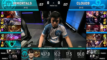IMT vs C9 Highlights Game 1 NA LCS Summer 2017 Immortals vs Cloud9 W3D2