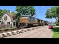 Train In Crowded Neighborhood With Do Not Hump Boxcar, 5 Locomotive Train In Tipp City Ohio 4 Trains