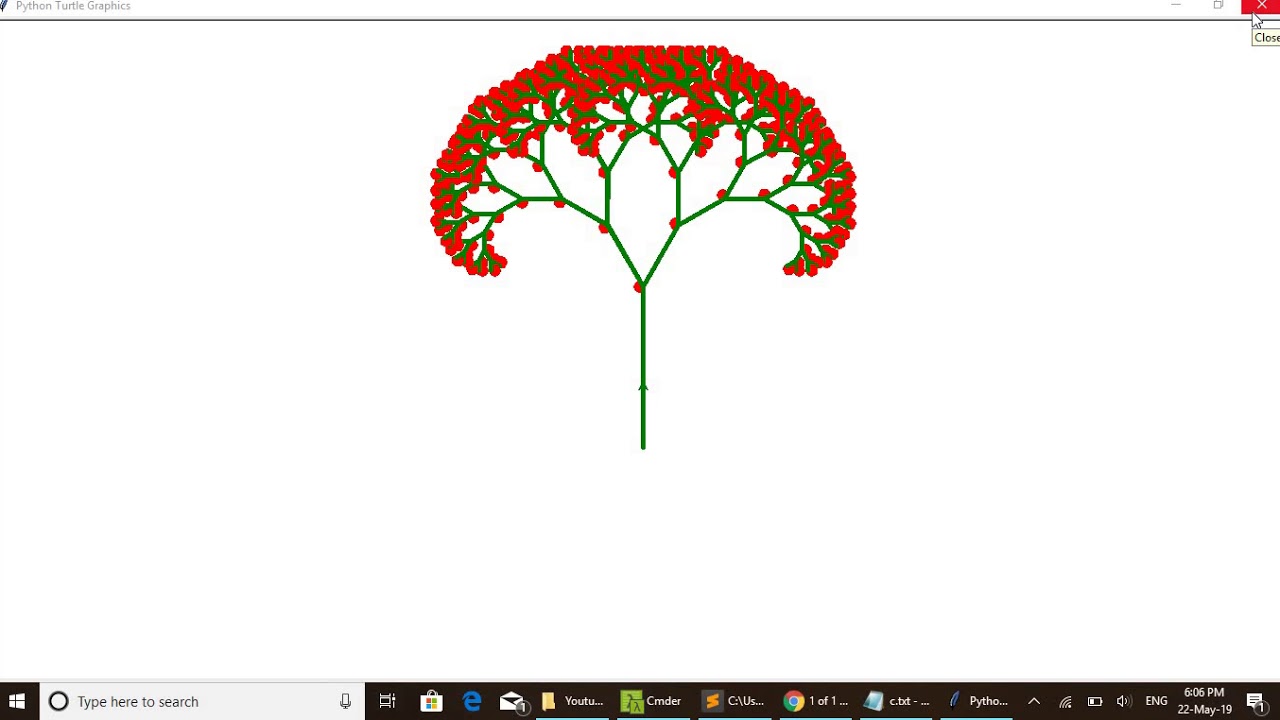 Python Turtle Graphics Recursive Binary Tree 3 - YouTube