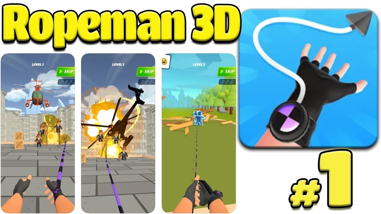 Rope man 3D - Level 1 - 50 Compete GamePlay By Lion Studios - Pull them ...