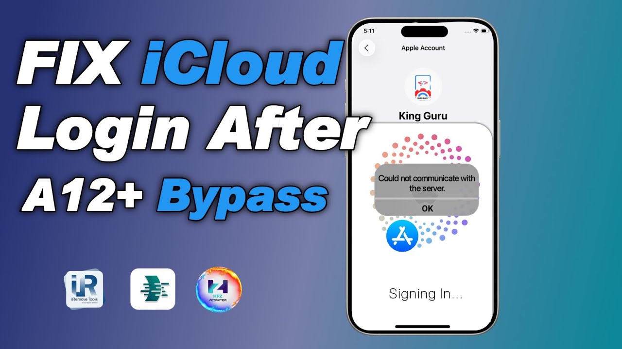 Fix iCloud login Service time out || Connecting to Server || iCloud account  login after bypass A12+