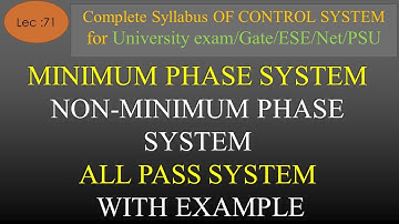 Lec-71 Minimum and Non-Minimum Phase Systems with Example | Control System | R K Classes | Hindi
