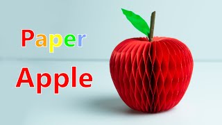 How to make paper apple. 3D paper apple. Origami apple.