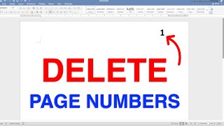 How To Delete Page Number In MS Word