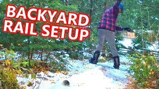 Backyard Snowboarding Rail Setup!!!