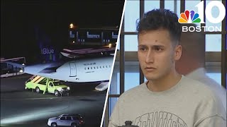 Man arrested over opened emergency door on taxiing plane in Boston appears in court
