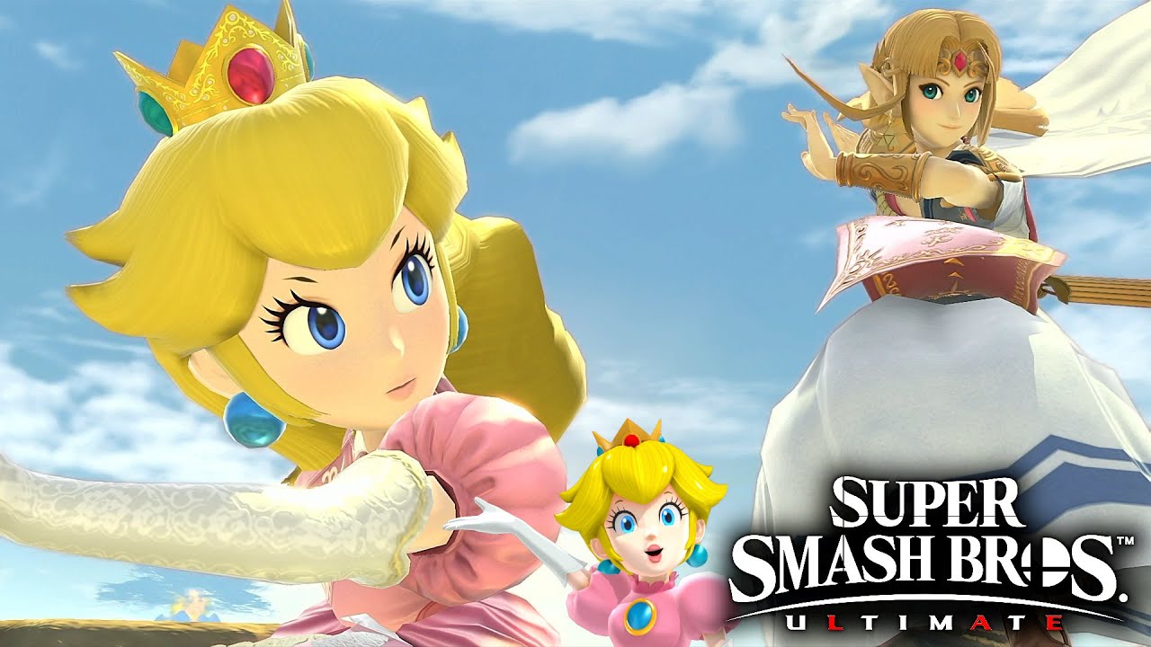Super Smash Bros Ultimate Peach and Zelda vs Ganondorf and Bowser Jr in ...