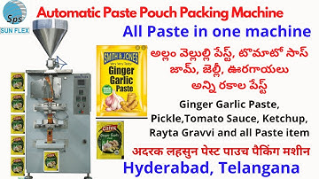 Paste Ginger Garlic, Tomato Sauce, Chatni, Pickle Pouch Packing Machine. All type of pastes